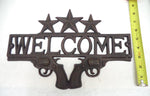 Dual Revolver Welcome Sign Quantity of 3  Rustic Western Charm