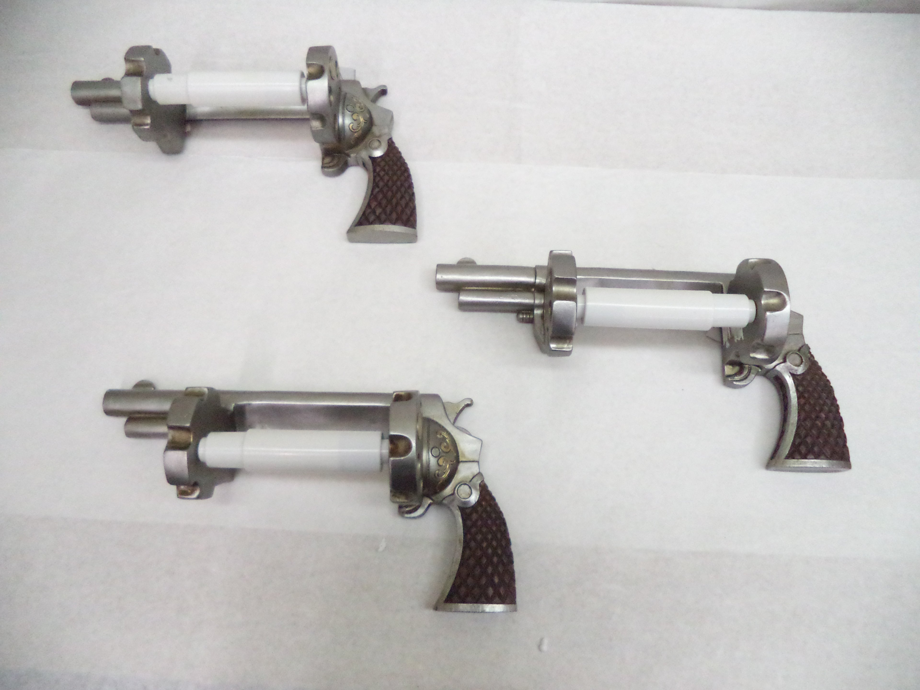Pistol Toilet Paper Holder Quantity of 3 Durable Poly-Resin Very Detailed