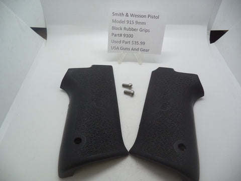9100 Smith & Wesson Model 915  9mm  Black Rubber Grips Used Parts