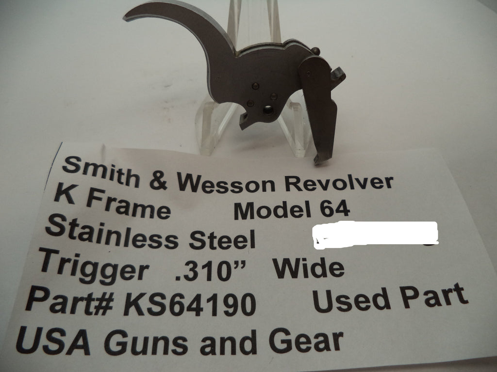 Smith & Wesson KS4190 S&W K Frame Model 64 Trigger .310" Wide .38 Special Used Part 000000000