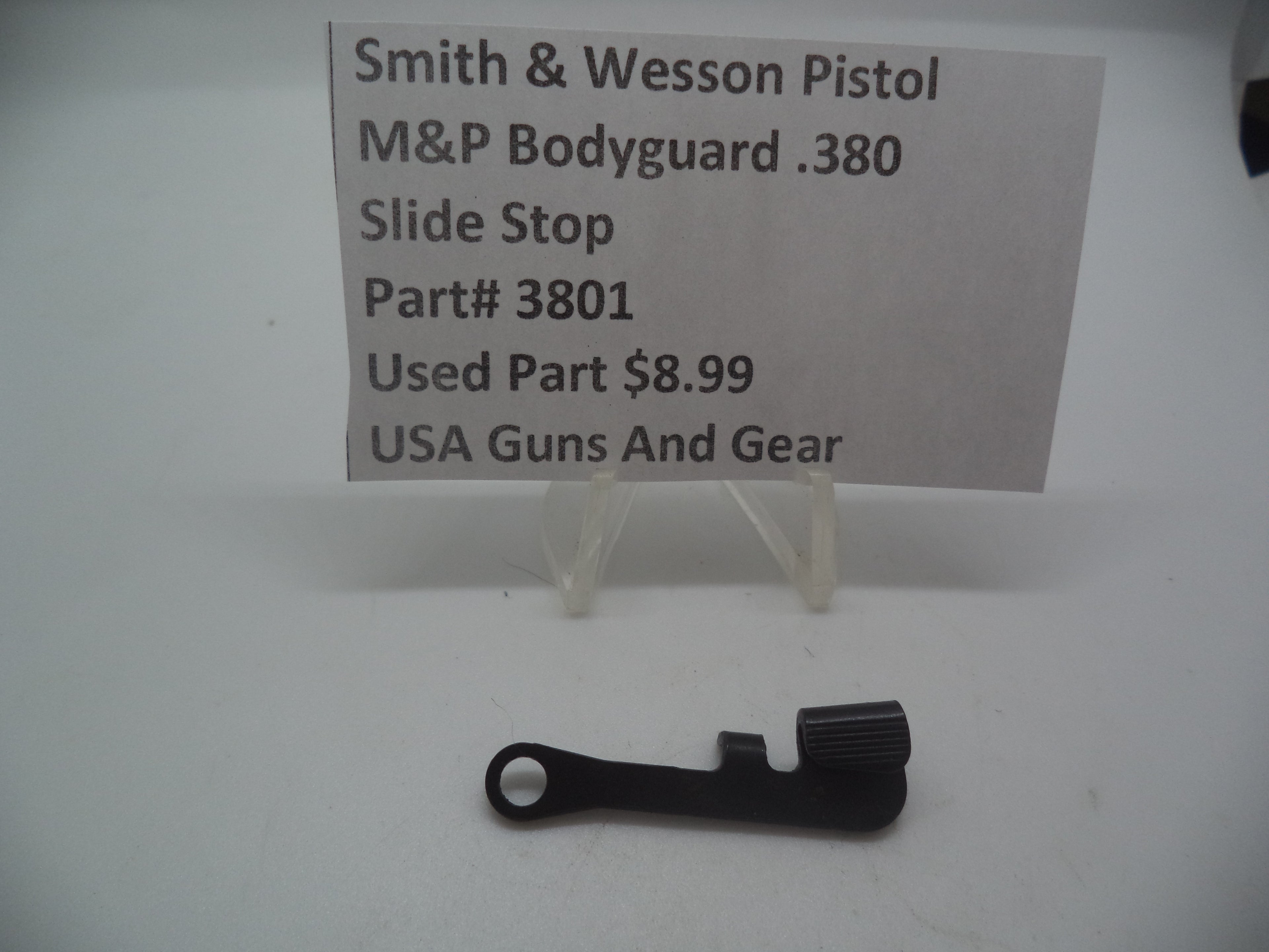 Smith & Wesson Pistol M&P Bodyguard 380 Slide Stop Used Part MP3801