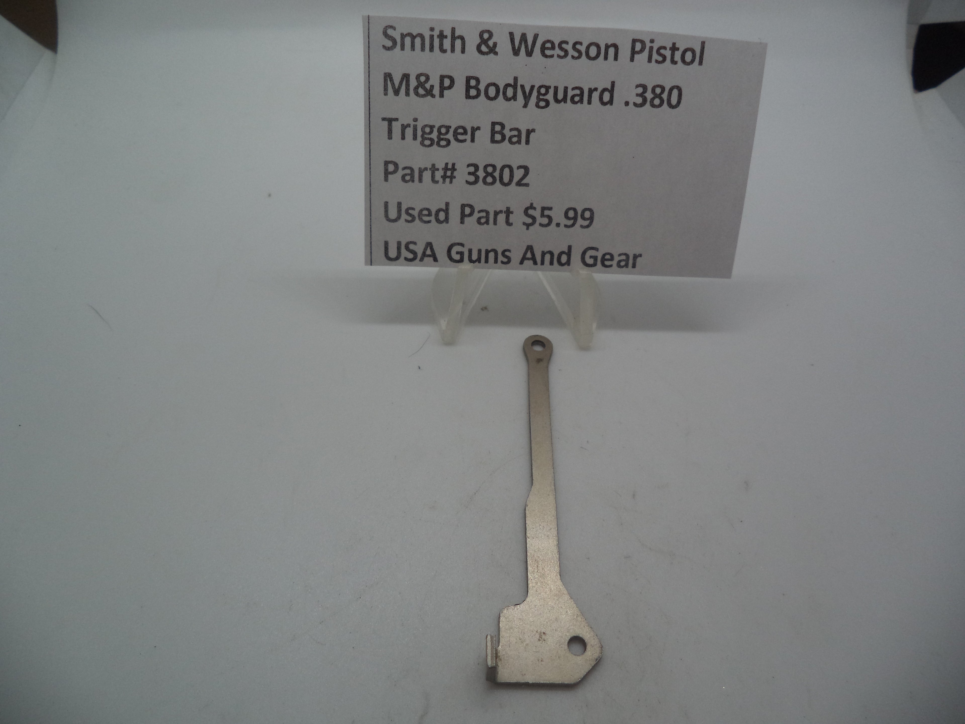 Smith & Wesson Pistol M&P Bodyguard 380 Trigger Bar Used Part 3802