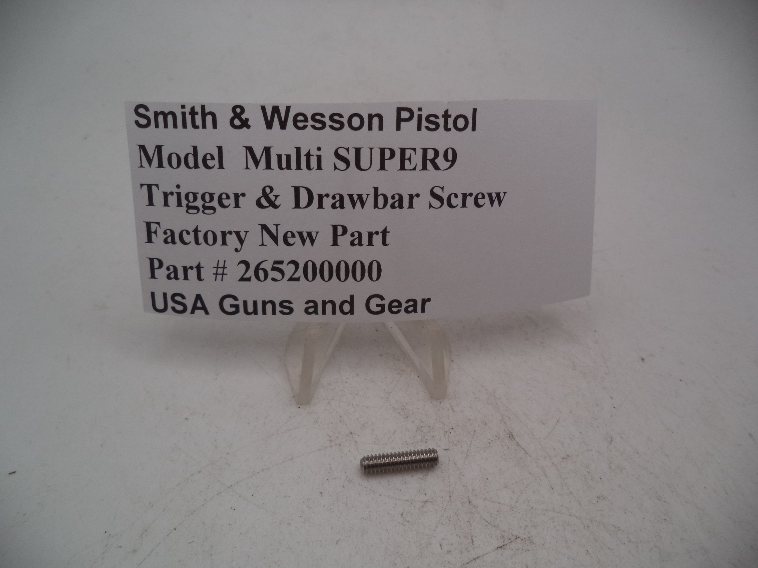 265200000 Smith & Wesson Pistol Model Multi SUPER9 Trigger & Drawbar Screw New