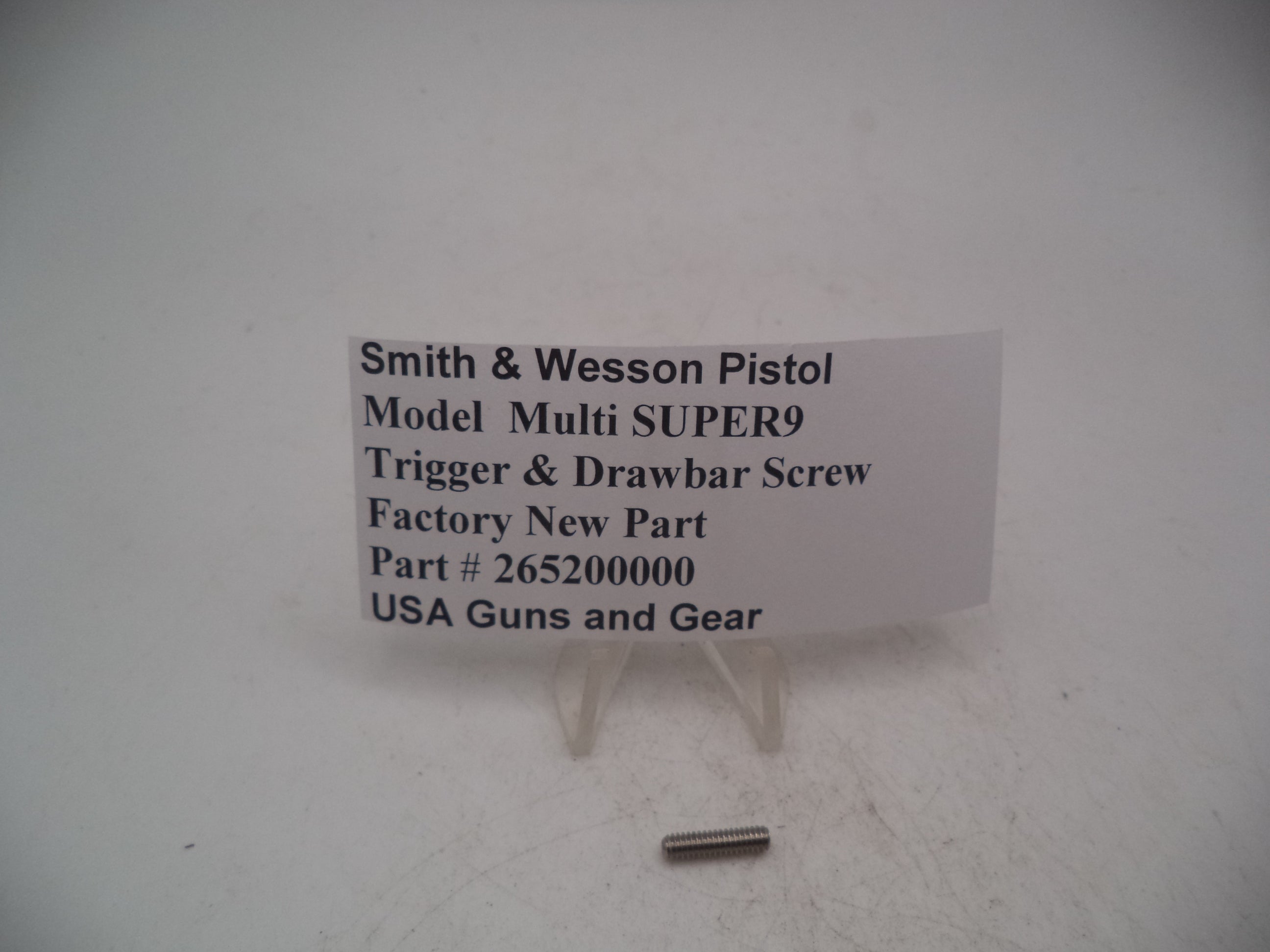 265200000 Smith & Wesson Pistol Model Multi SUPER9 Trigger & Drawbar Screw New