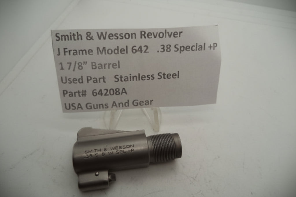 Smith & Wesson Revolver J Frame Model 642 Airweight 1 7/8" Barrel .38 Special +P Stainless Used 64208A