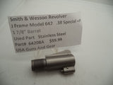64208A  Smith & Wesson  Revolver J Frame Model 642 Airweight 1 7/8" Barrel  .38 Special +P