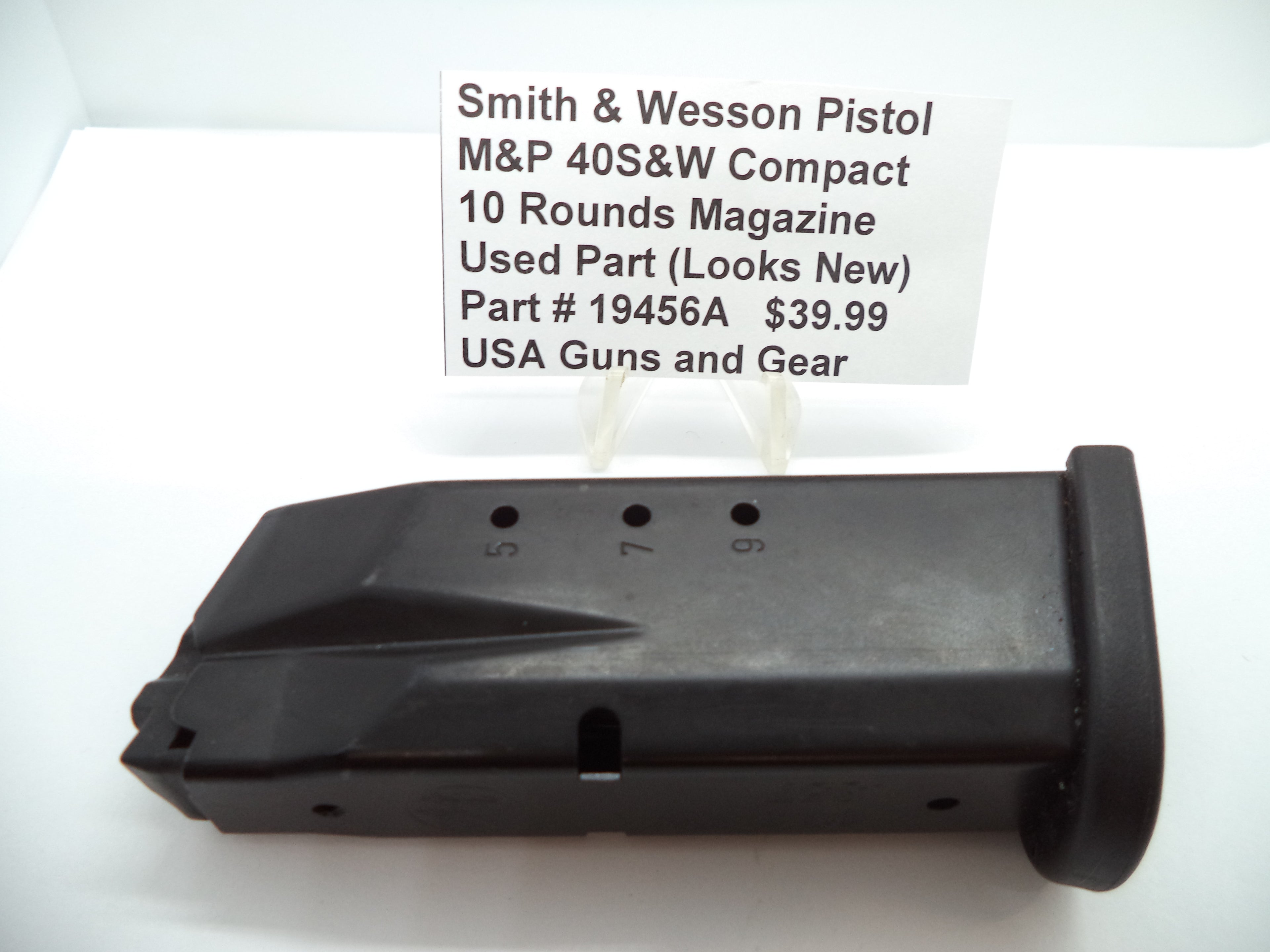 Smith & Wesson M&P 40S&W Compact 10 Round Magazine 19456A