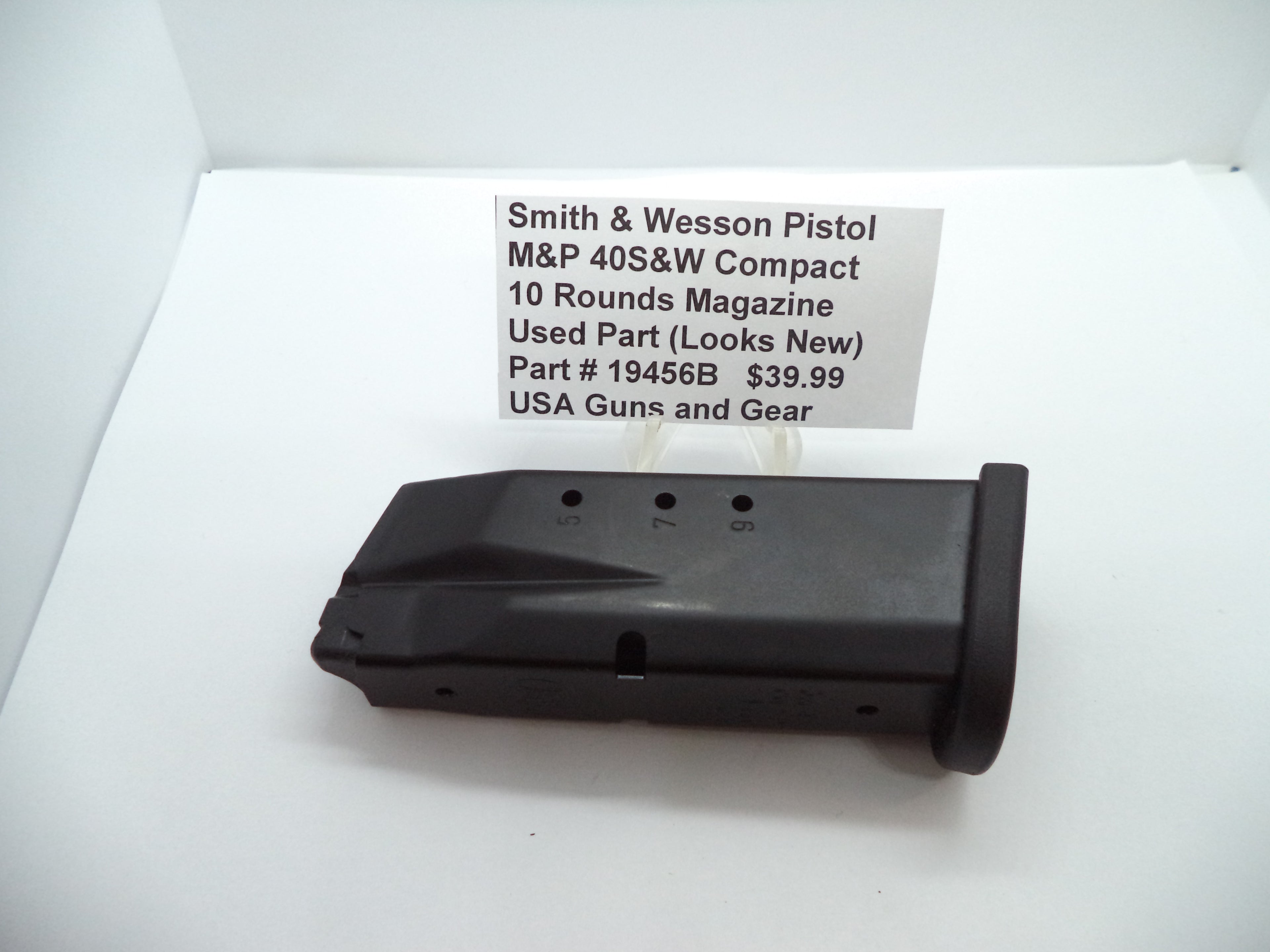 Smith & Wesson M&P 40S&W Compact 10 Round Magazine 19456B