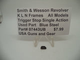 07443UB Smith & Wesson K,L,N Frame All Models Trigger Stop Single Action Blue Steel