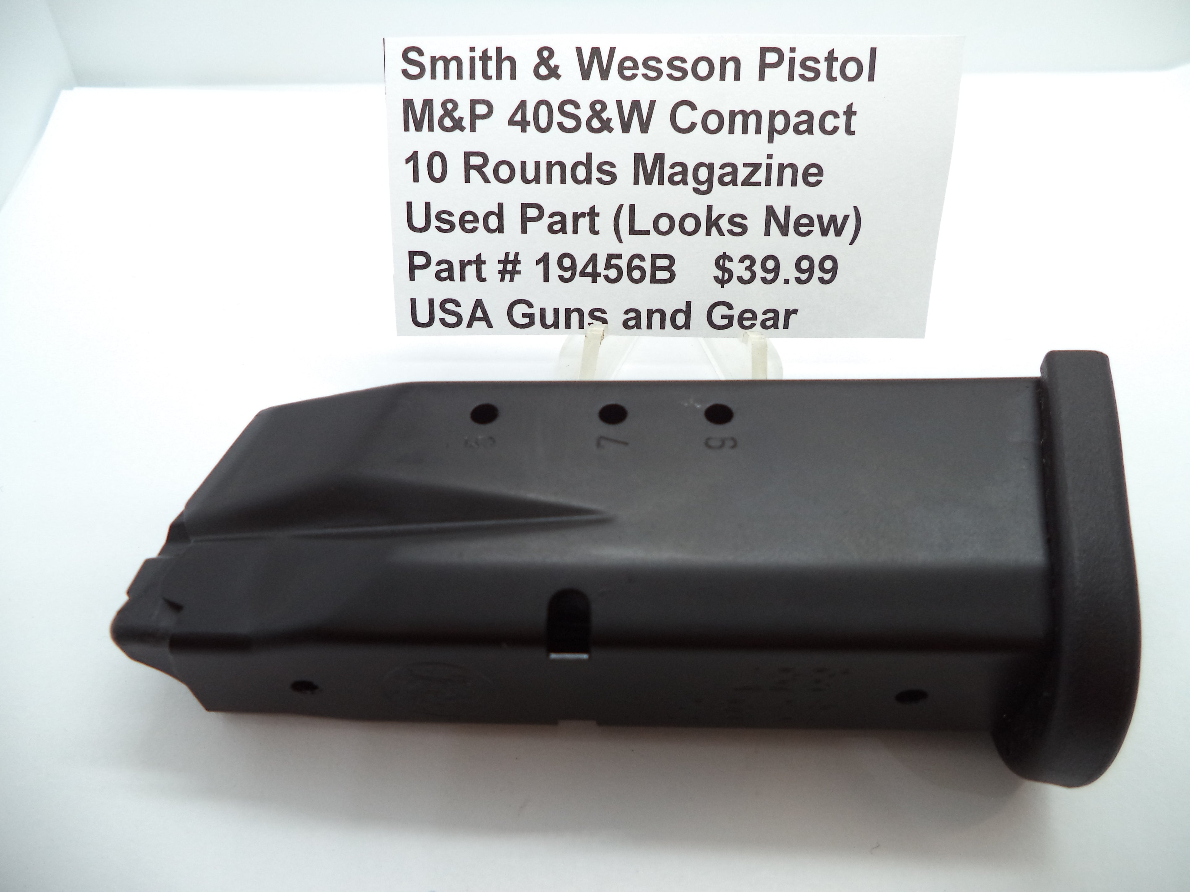 Smith & Wesson M&P 40S&W Compact 10 Round Magazine 19456B