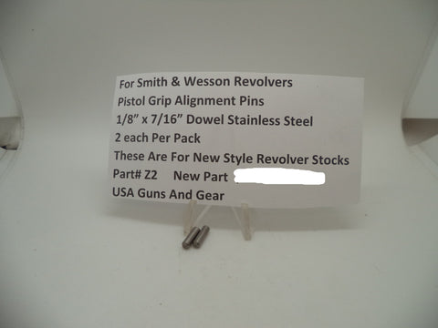 Z2 Smith & Wesson Pistol Grip Alignment Pins 2 Pack New Part Stainless Steel