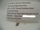 Z2 Smith & Wesson Pistol Grip Alignment Pins 2 Pack New Part Stainless Steel
