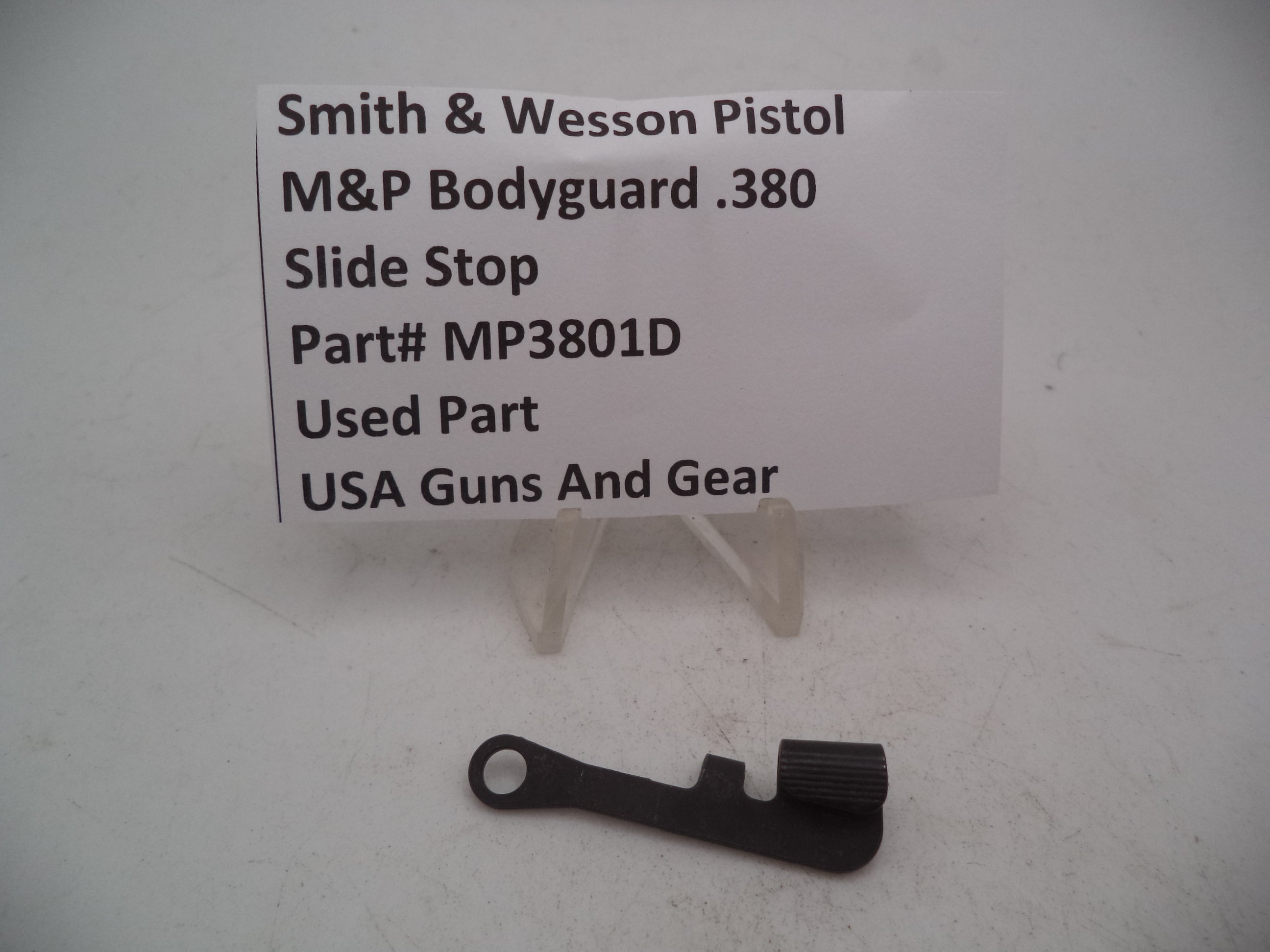 Smith & Wesson Pistol M&P Bodyguard .380 Slide Stop Used Part MP3801D