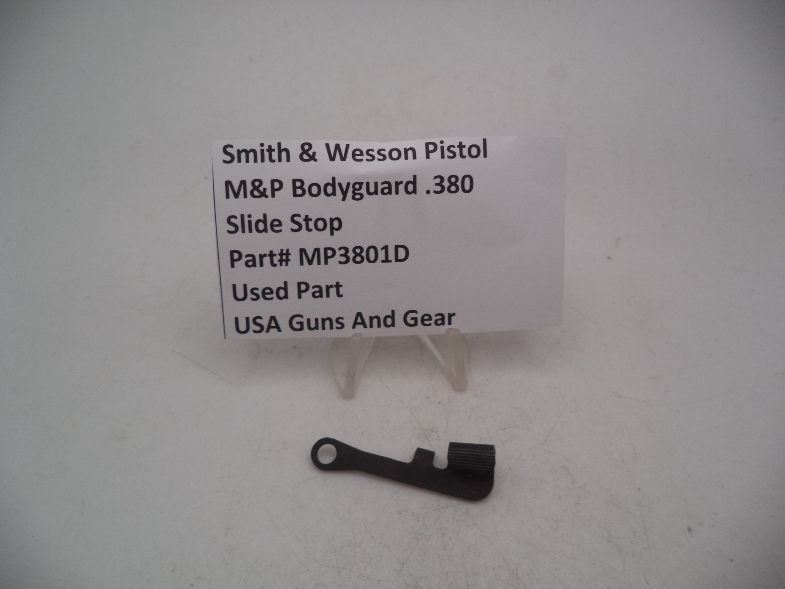 Smith & Wesson Pistol M&P Bodyguard .380 Slide Stop Used Part MP3801D