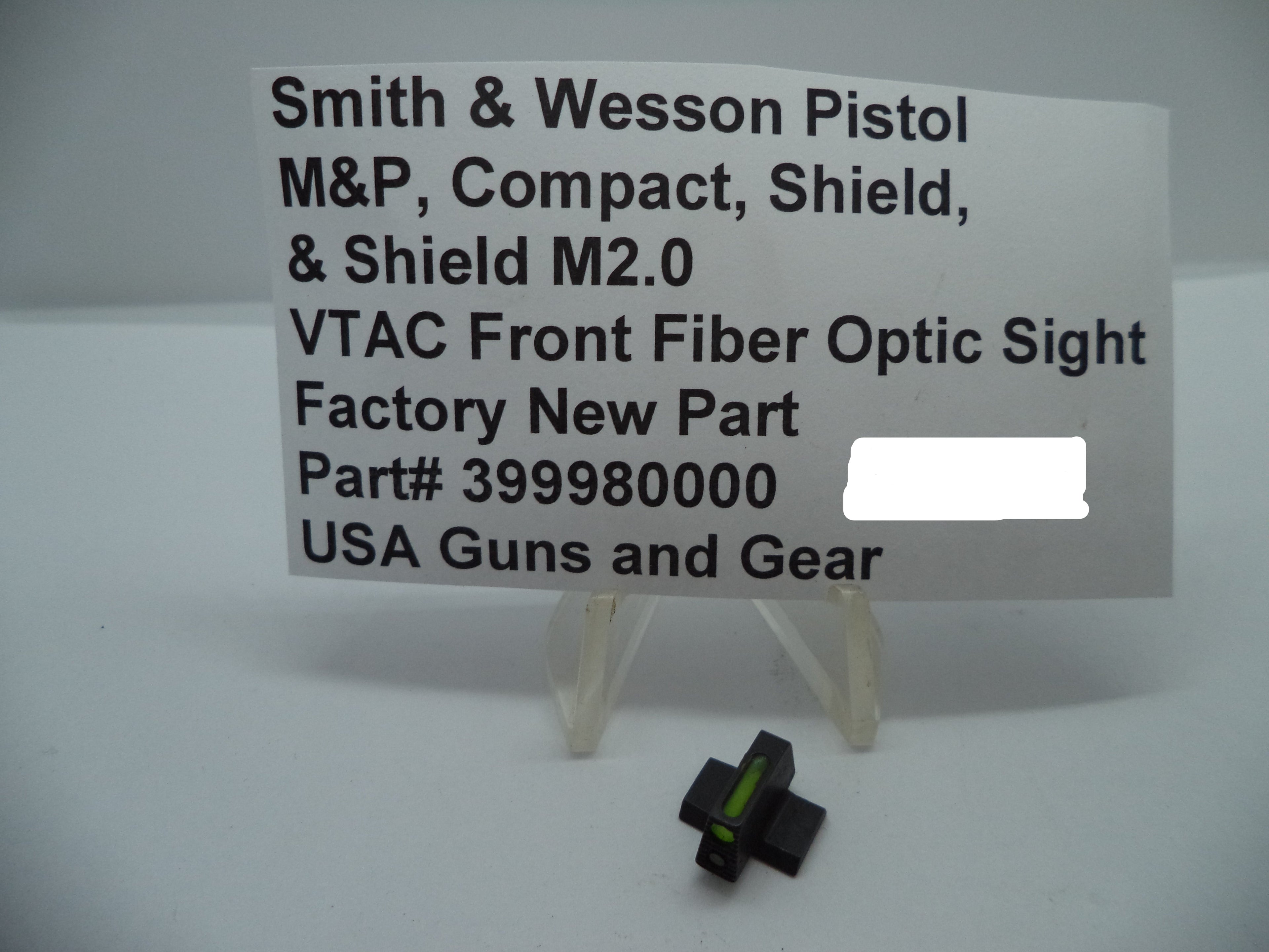Smith & Wesson M&P VTAC Green Fiber Optic Front Sight - Factory OEM