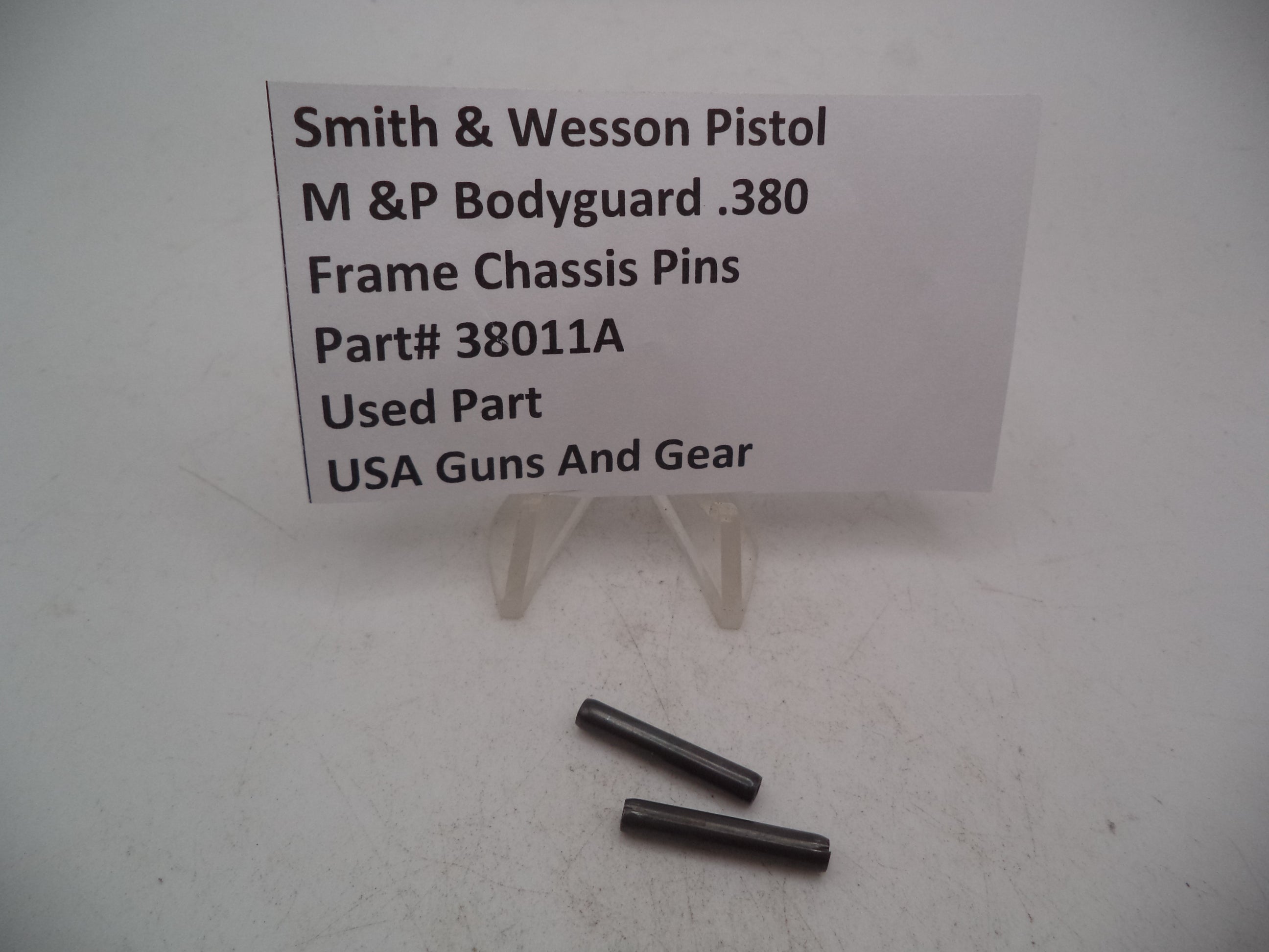 Smith & Wesson Pistol M&P Bodyguard .380 Frame Chassis Pins Used Part 38011A