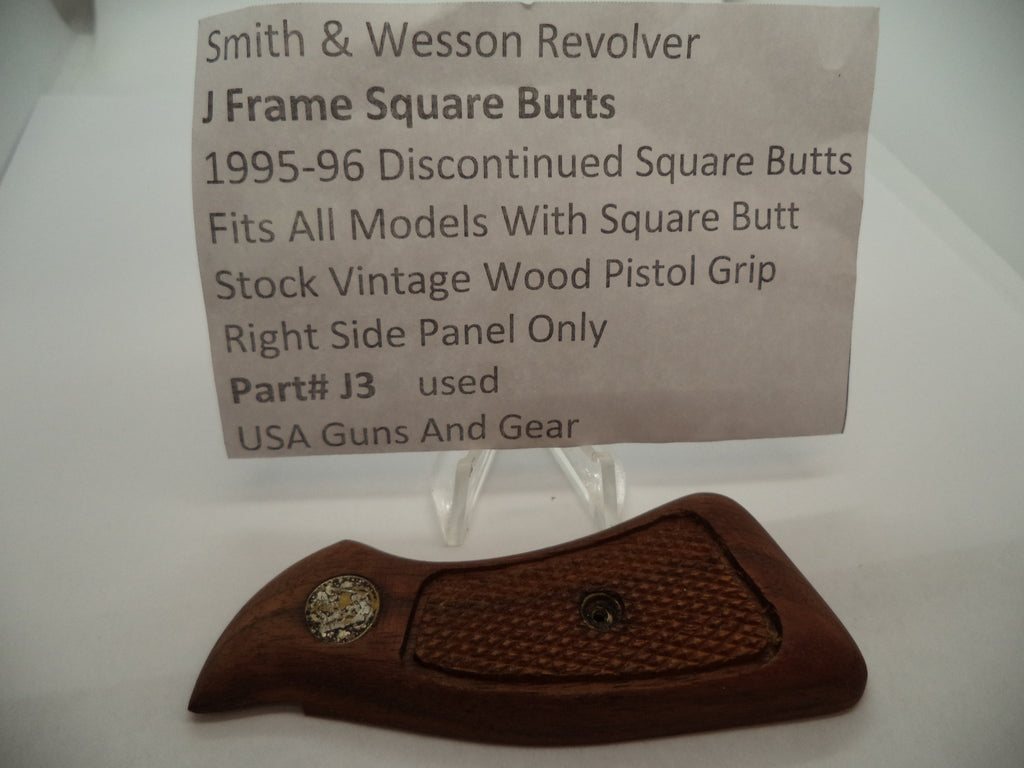 J3 Smith & Wesson J Frame Square Butt Right Side Panel Only Wood Used Part