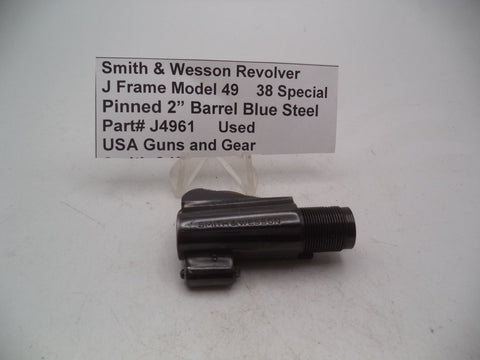 J4961 Smith & Wesson Revolver J Frame Model 49 Pinned Blue Steel Barrel