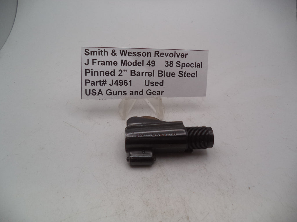 J4961 Smith & Wesson Revolver J Frame Model 49 Pinned Blue Steel Barrel