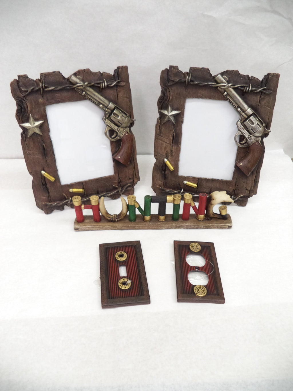 Revolver Decor Pack 5 Items Total- Picture Frame, Switch & outlet cover, Hunting