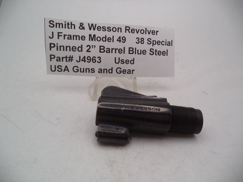 J4963 Smith & Wesson Revolver J Frame Model 49 Pinned Blue Steel Barrel