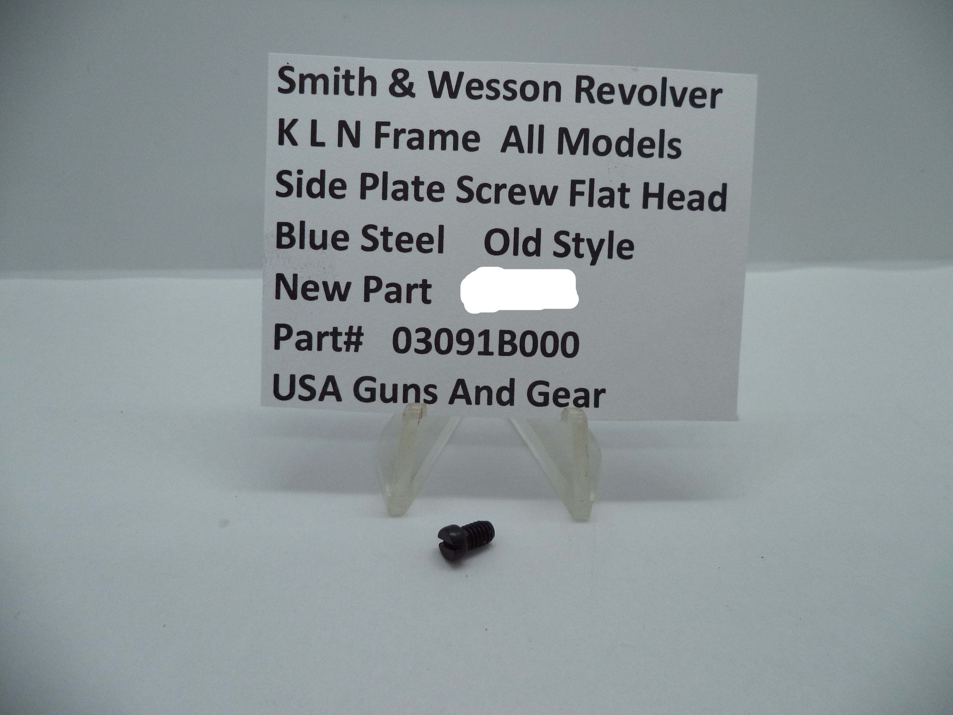 S&W K L N Frame All Models Side Plate Screw Flat Head Blued 03091B000