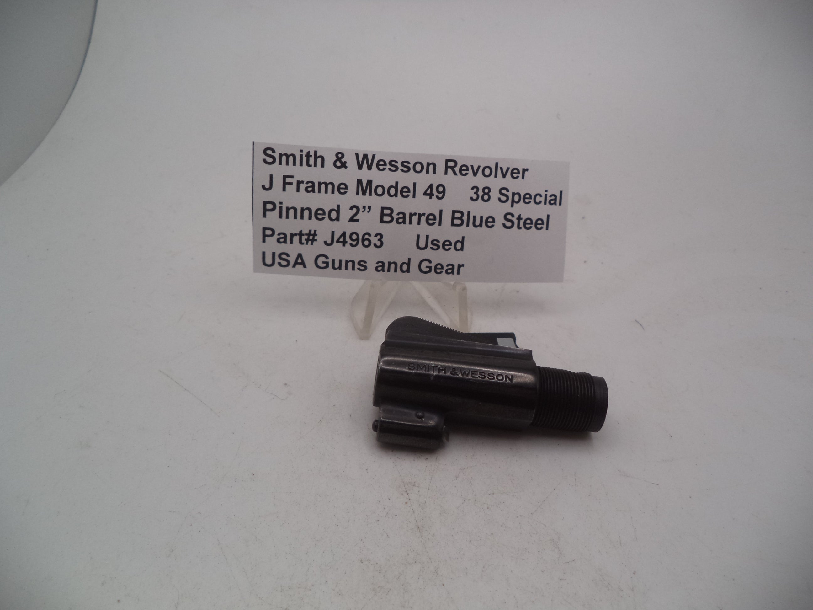 J4963 Smith & Wesson Revolver J Frame Model 49 Pinned Blue Steel Barrel