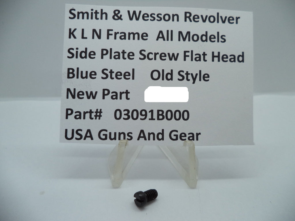 S&W K L N Frame All Models Side Plate Screw Flat Head Blued 03091B000