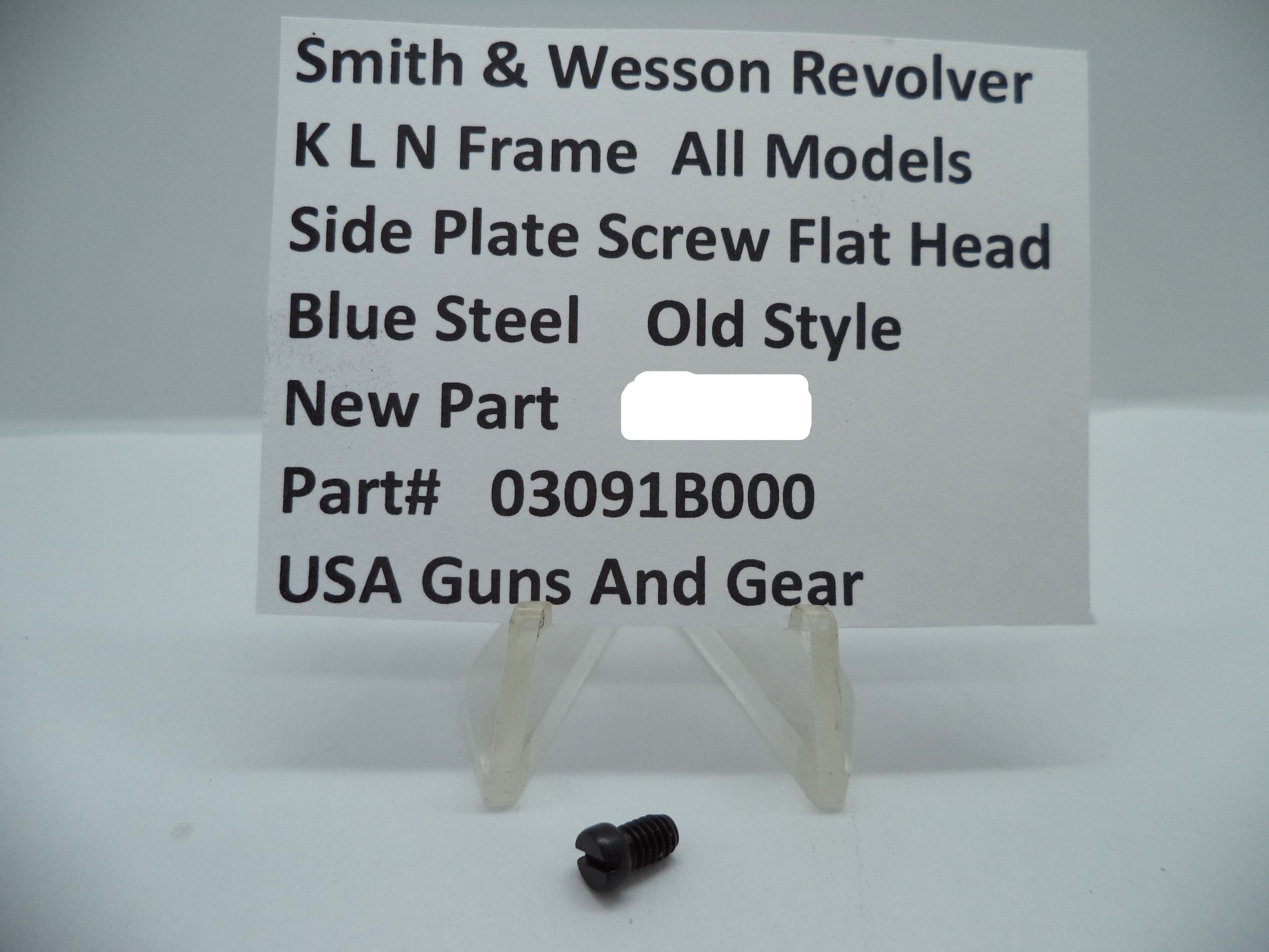 S&W K L N Frame All Models Side Plate Screw Flat Head Blued 03091B000