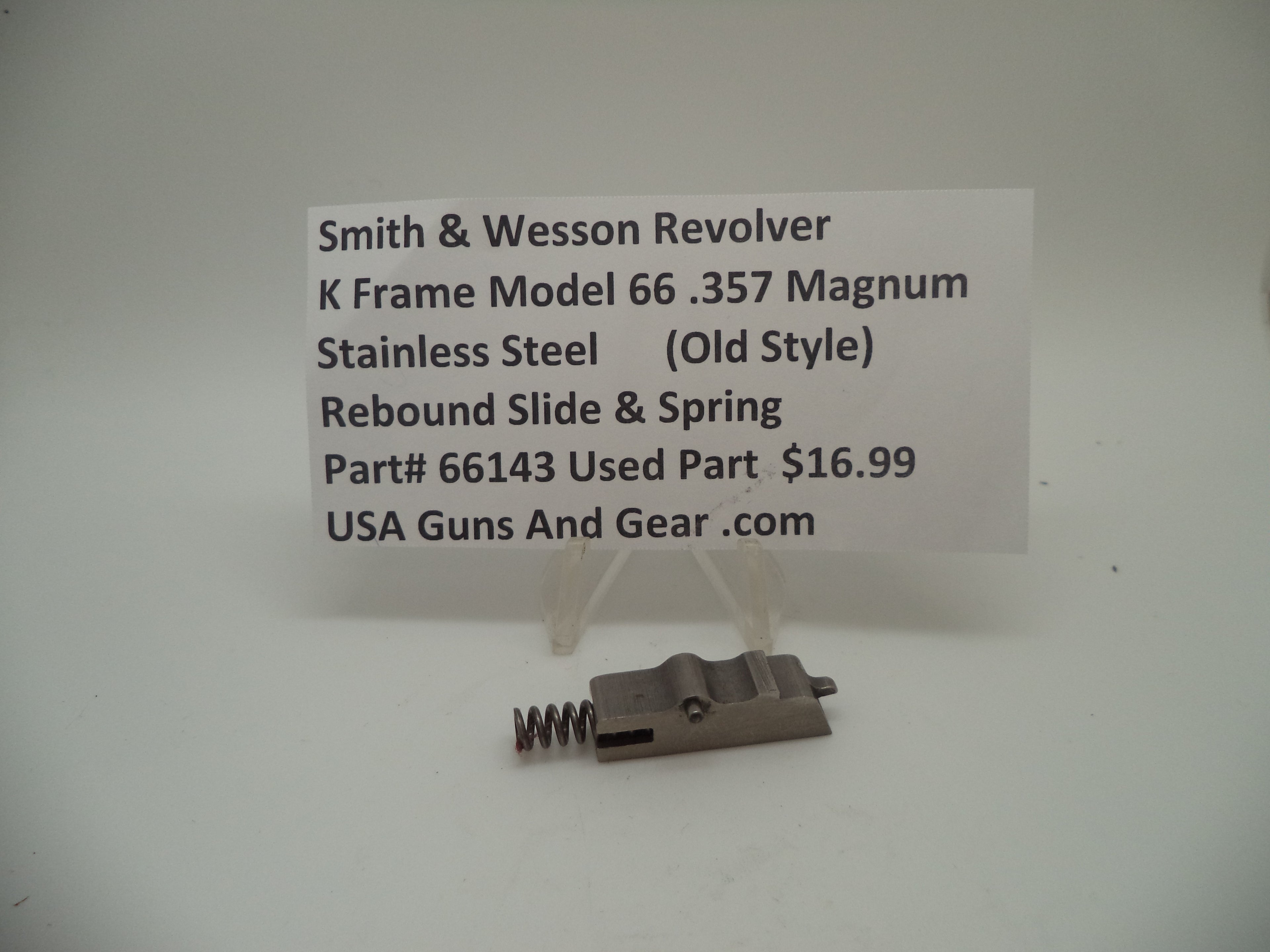 66143 Smith & Wesson K Frame Model 66 Rebound Slide & Spring Used .357 Magnum