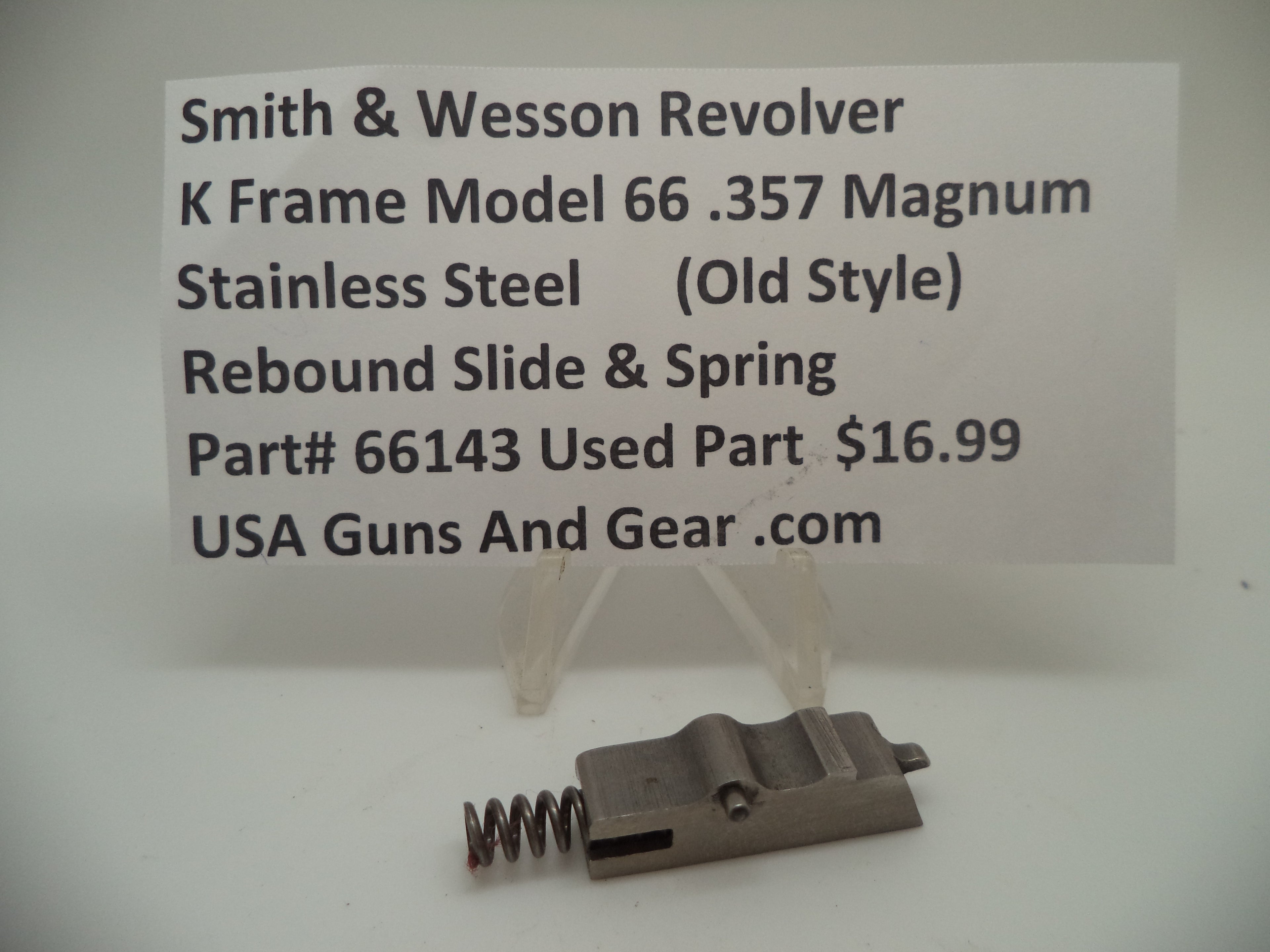 66143 Smith & Wesson K Frame Model 66 Rebound Slide & Spring Used .357 Magnum
