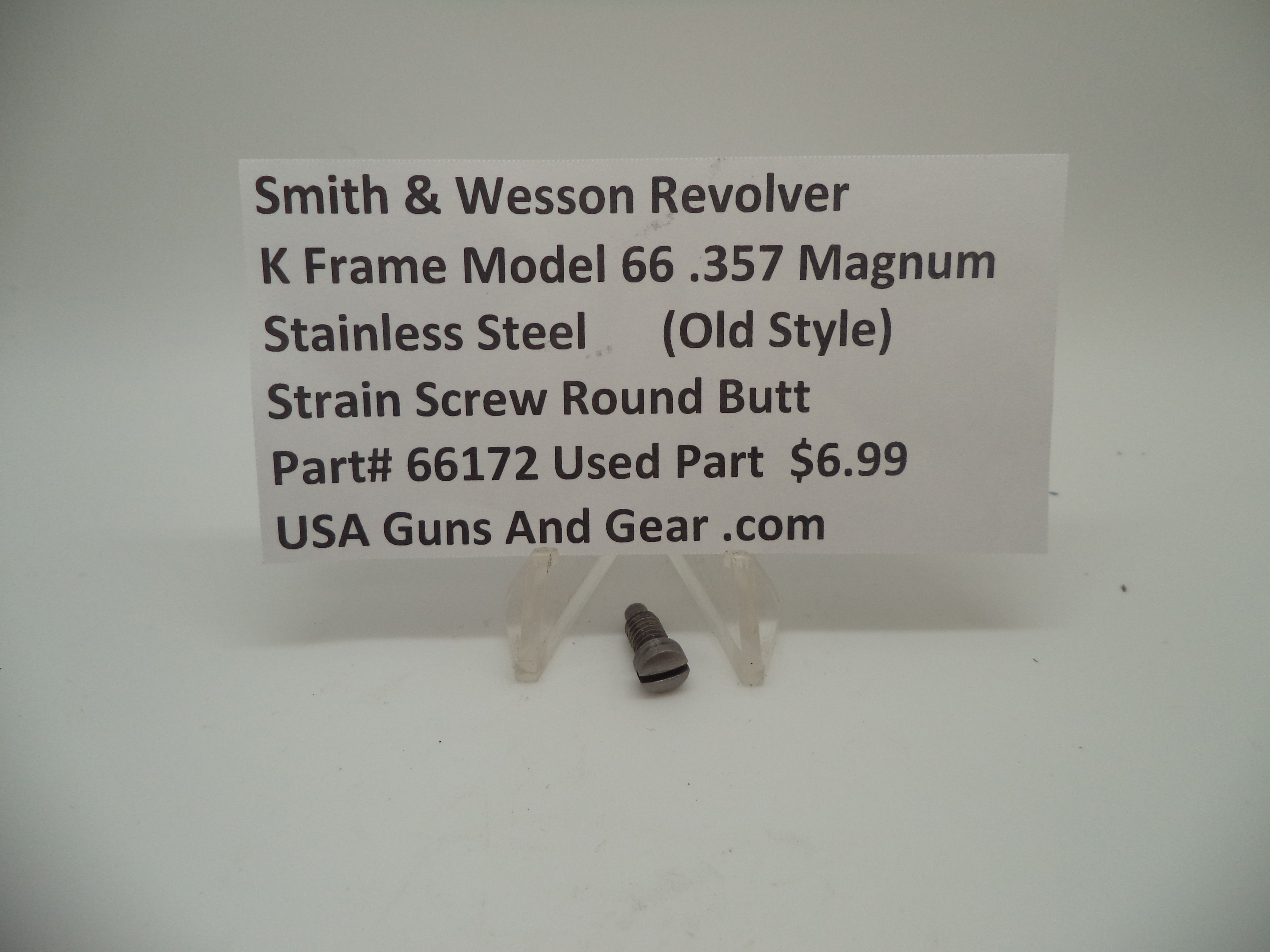 66172 Smith & Wesson K Frame Model 66 Strain Screw Round Butt .357 Magnum