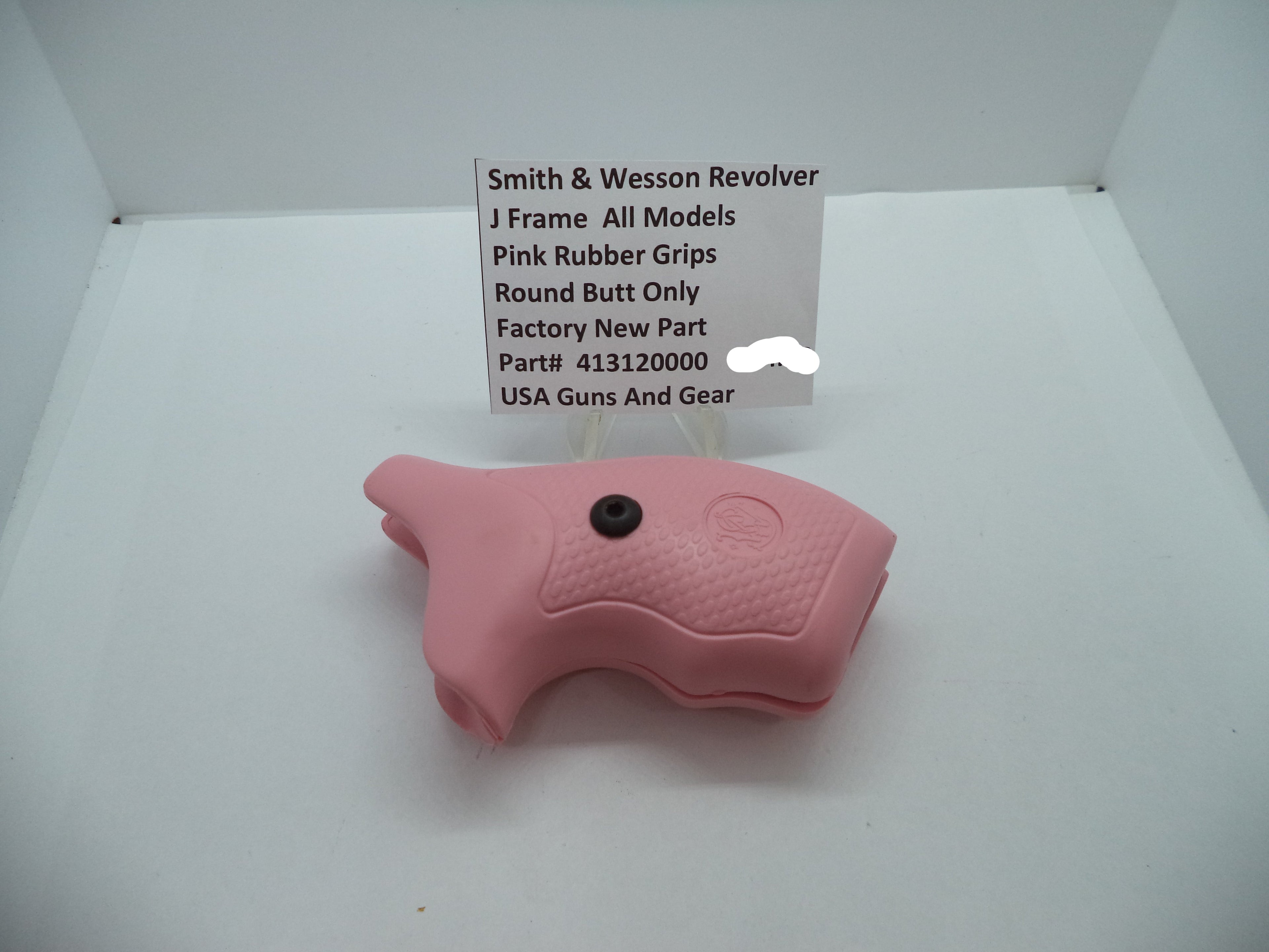 S&W J Frame Round Butt Pink Rubber Pistol Grips 413120000
