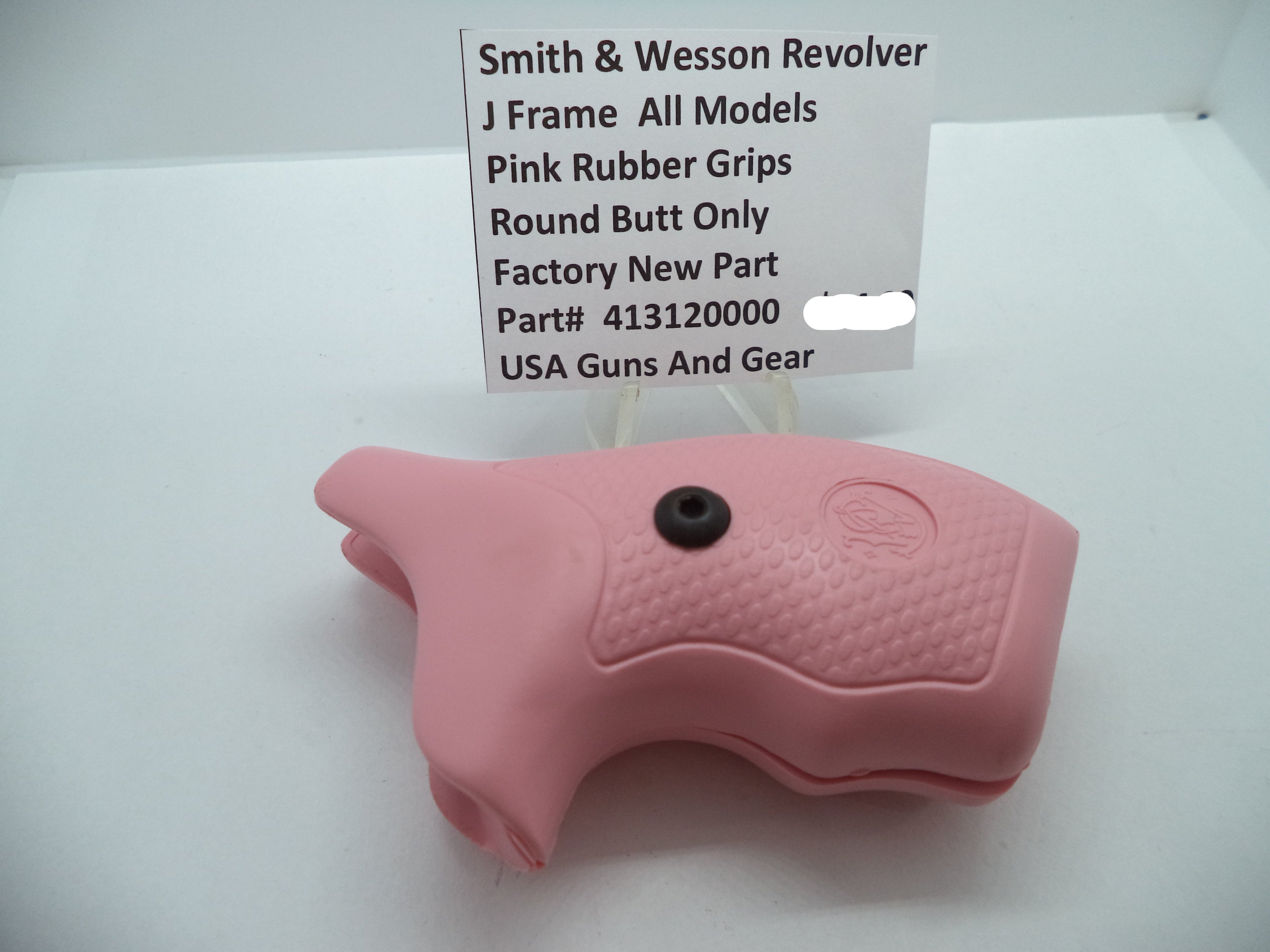 S&W J Frame Round Butt Pink Rubber Pistol Grips 413120000