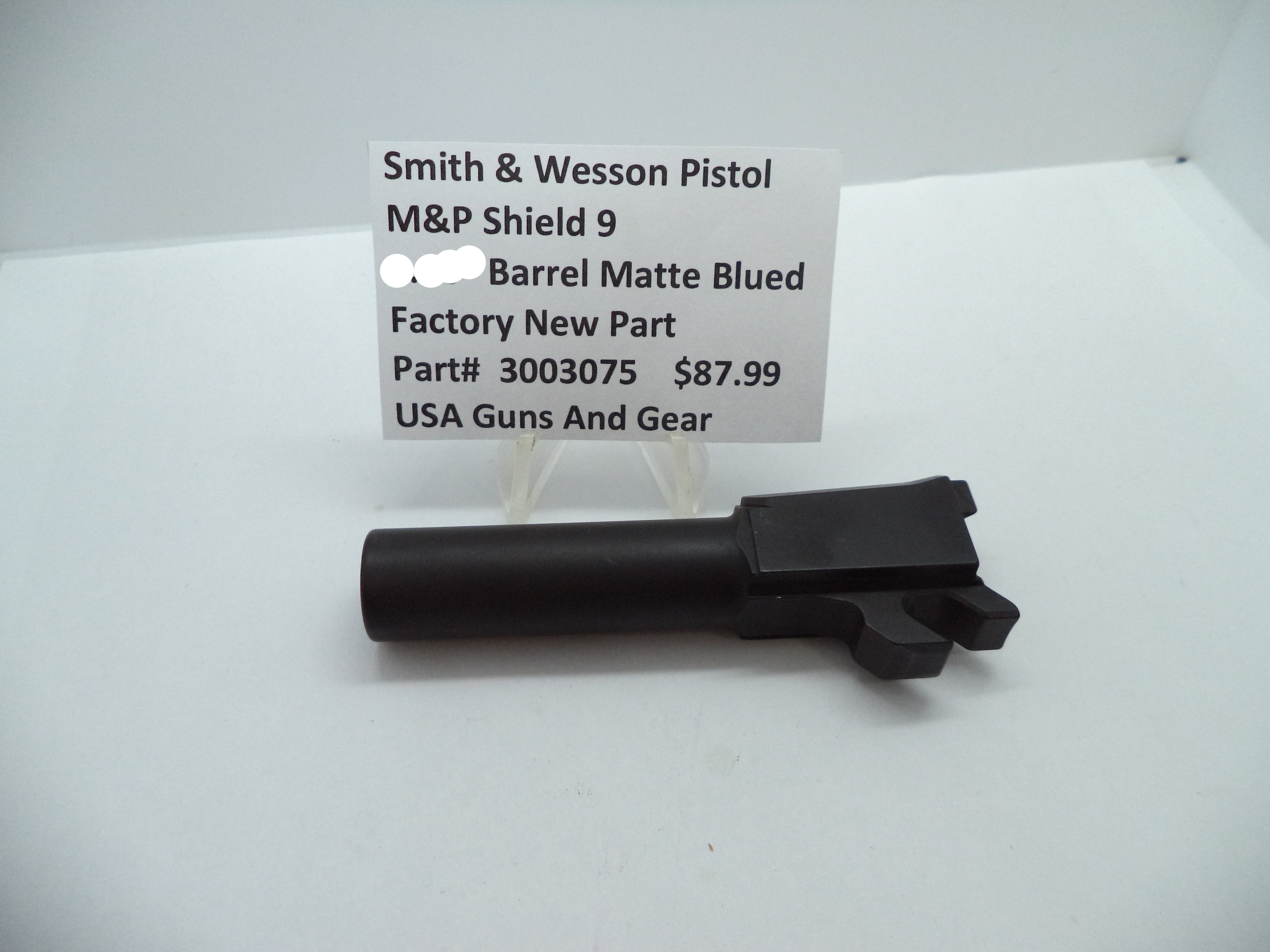 Smith & Wesson Pistol M&P Shield 9 Matte Blued 3.10" Barrel Part 3003075