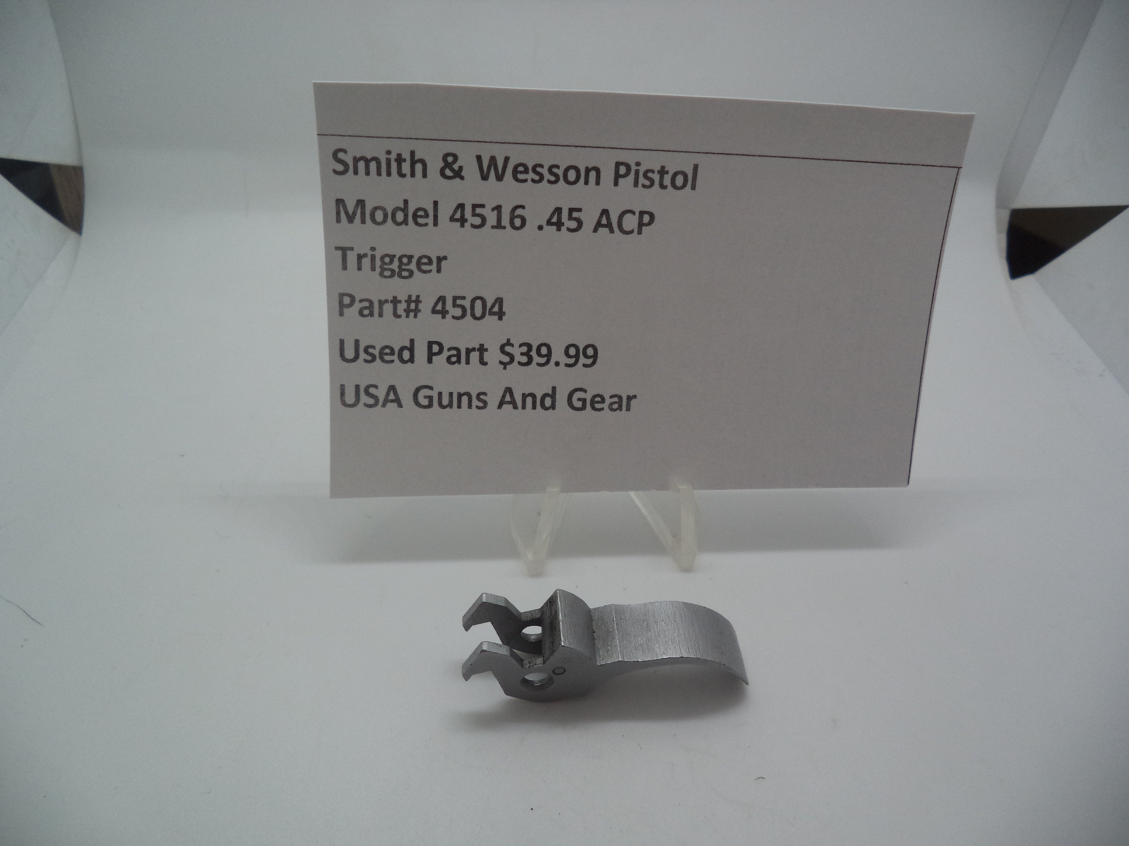 4504 Smith & Wesson Pistol Model 4516 Trigger Used Part .45 ACP S&W