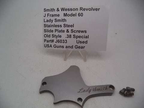 J6033 Smith & Wesson J Frame Model 60  Lady Smith.38 Special Side Plate & Screws Used