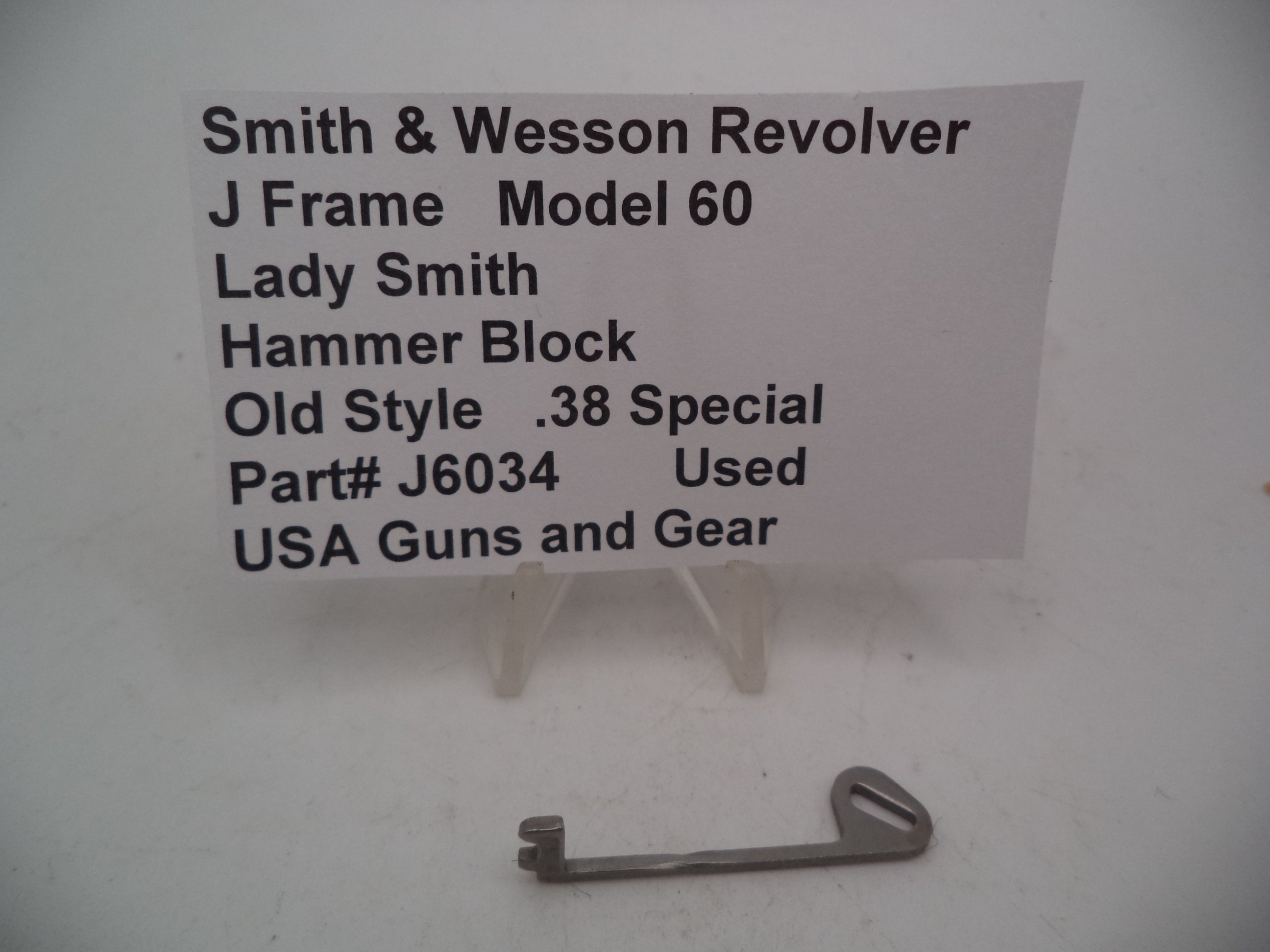 Smith & Wesson J Frame Model 60 Lady Smith Hammer Block .38 Special Used - J6034
