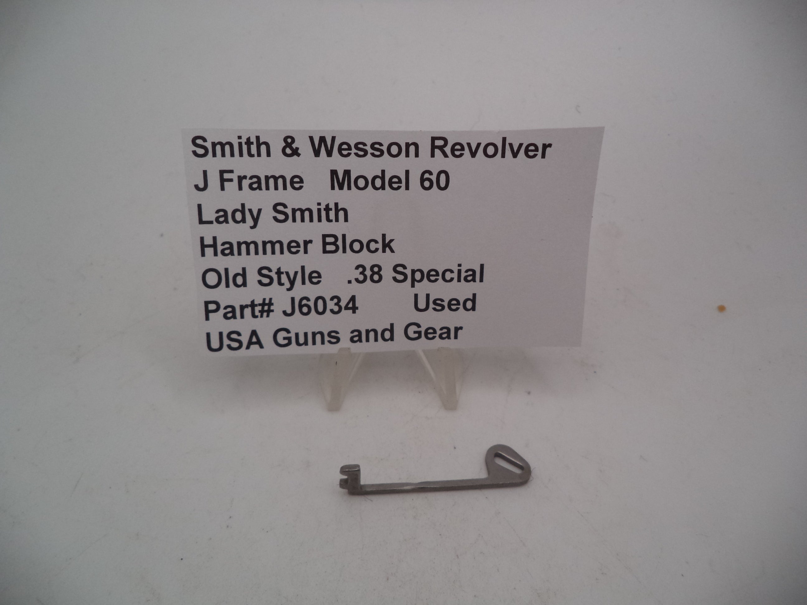 Smith & Wesson J Frame Model 60 Lady Smith Hammer Block .38 Special Used - J6034