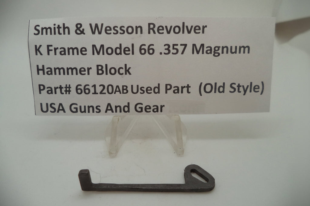 Smith & Wesson Revolver K Frame Model 66 .357 Magnum Hammer Block on a white background with a label.