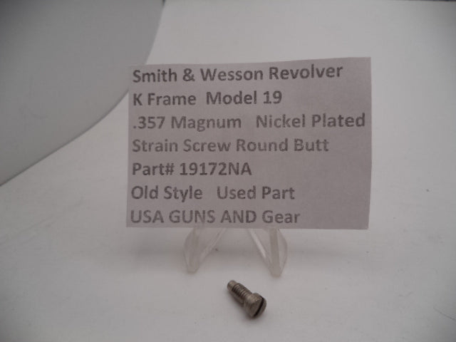 Smith and Wesson Revolver K Frame Model 19 .357 Magnum Strain Screw Round Butt Nickel Used 19172NA