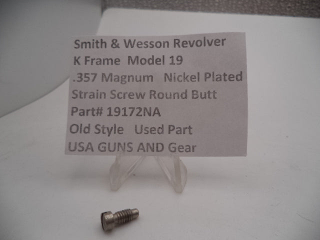 Smith and Wesson Revolver K Frame Model 19 .357 Magnum Strain Screw Round Butt Nickel Used 19172NA