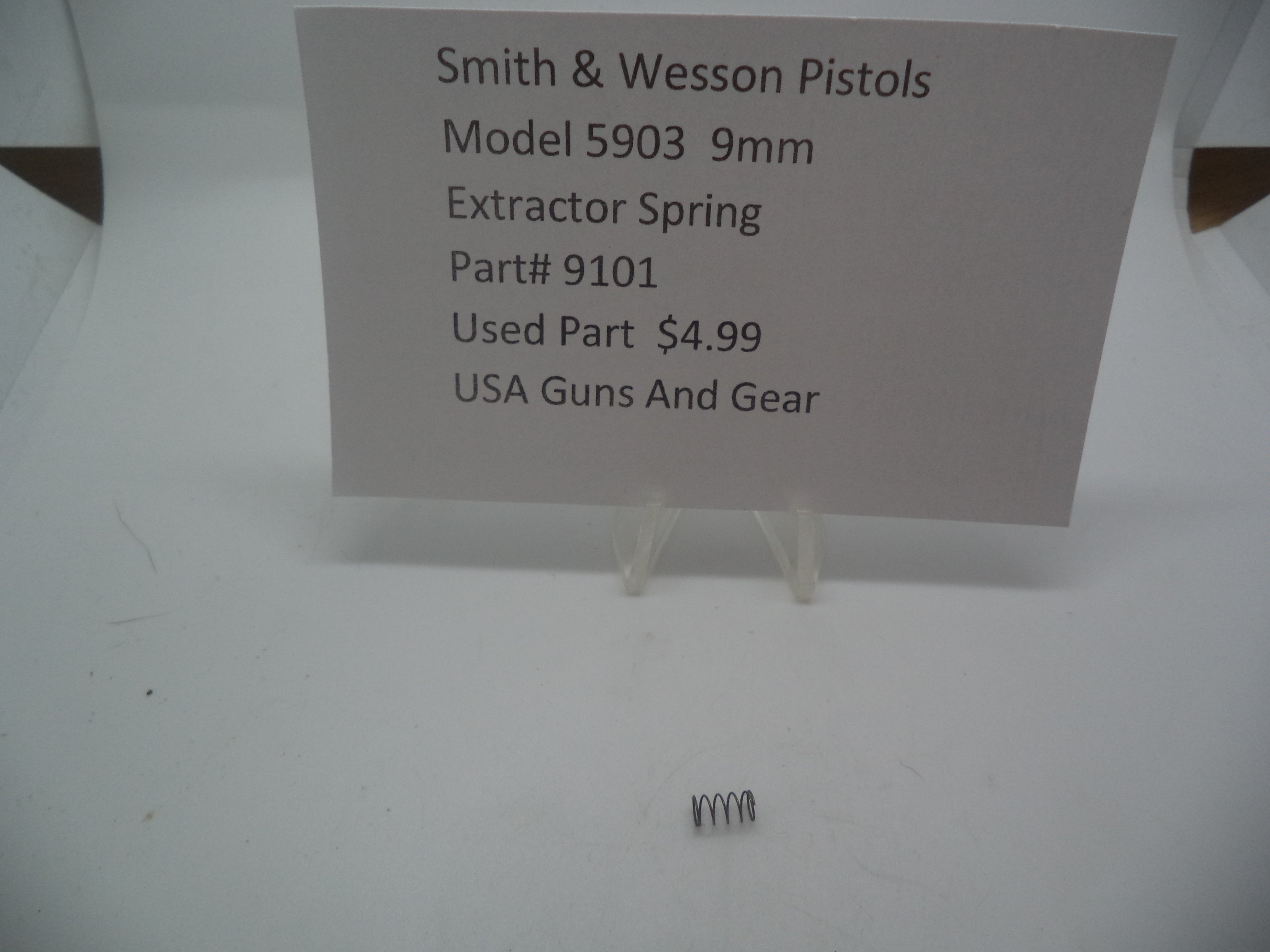 9101 Smith & Wesson Model 5903  9mm Extractor Spring Used Parts