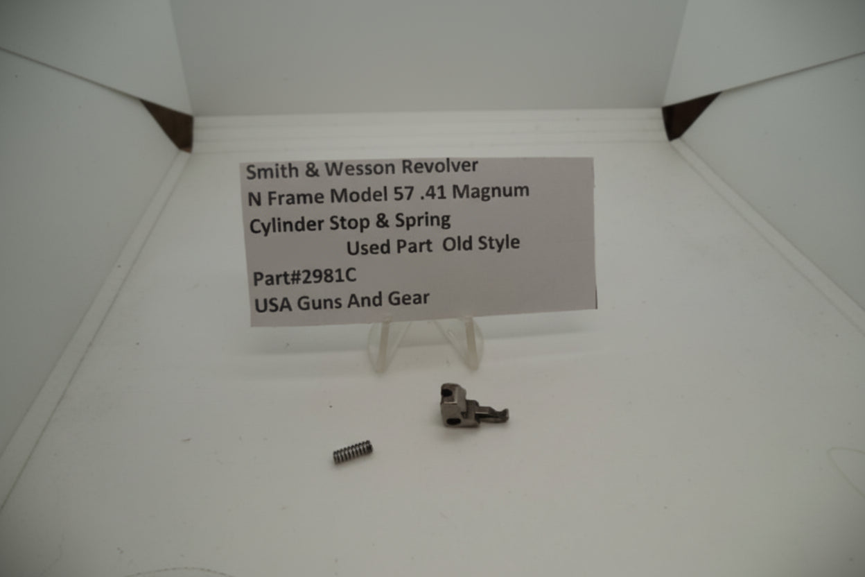 Smith & Wesson Revolver N Frame Model 57 .41 Magnum Cylinder Stop & Spring Old Style Used 2981C