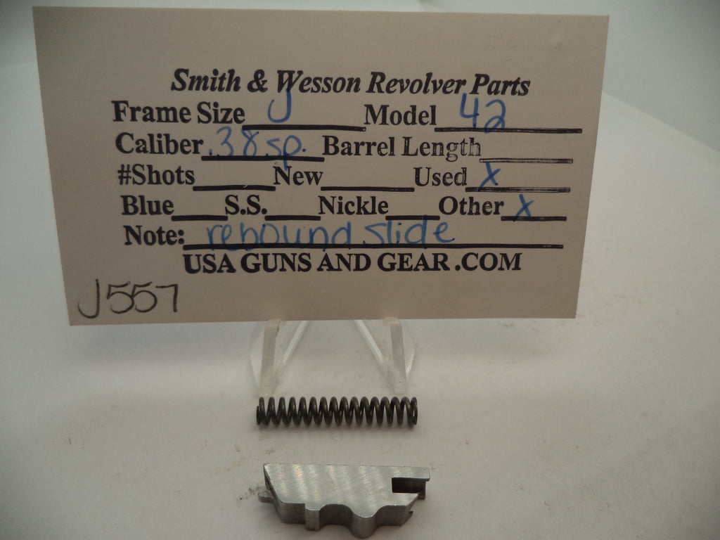 J557 Smith and Wesson J Frame Model 42 Rebound Slide .38 Special Used Part