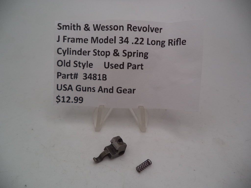 3481B Smith & Wesson J Frame Model 34 Used Cylinder Stop & Spring .22 Long Rifle