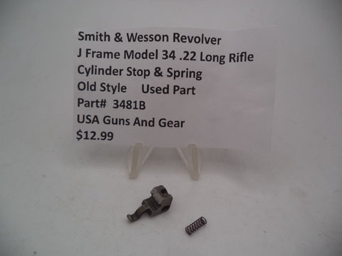 3481B Smith & Wesson J Frame Model 34 Used Cylinder Stop & Spring .22 Long Rifle