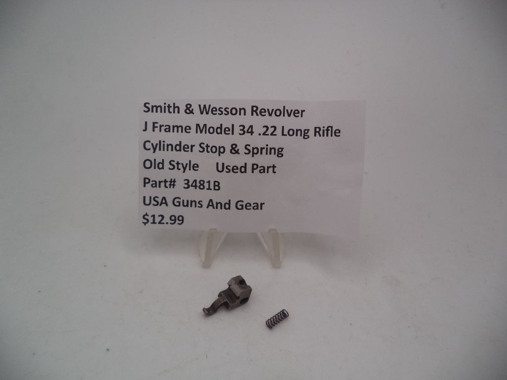 3481B Smith & Wesson J Frame Model 34 Used Cylinder Stop & Spring .22 Long Rifle