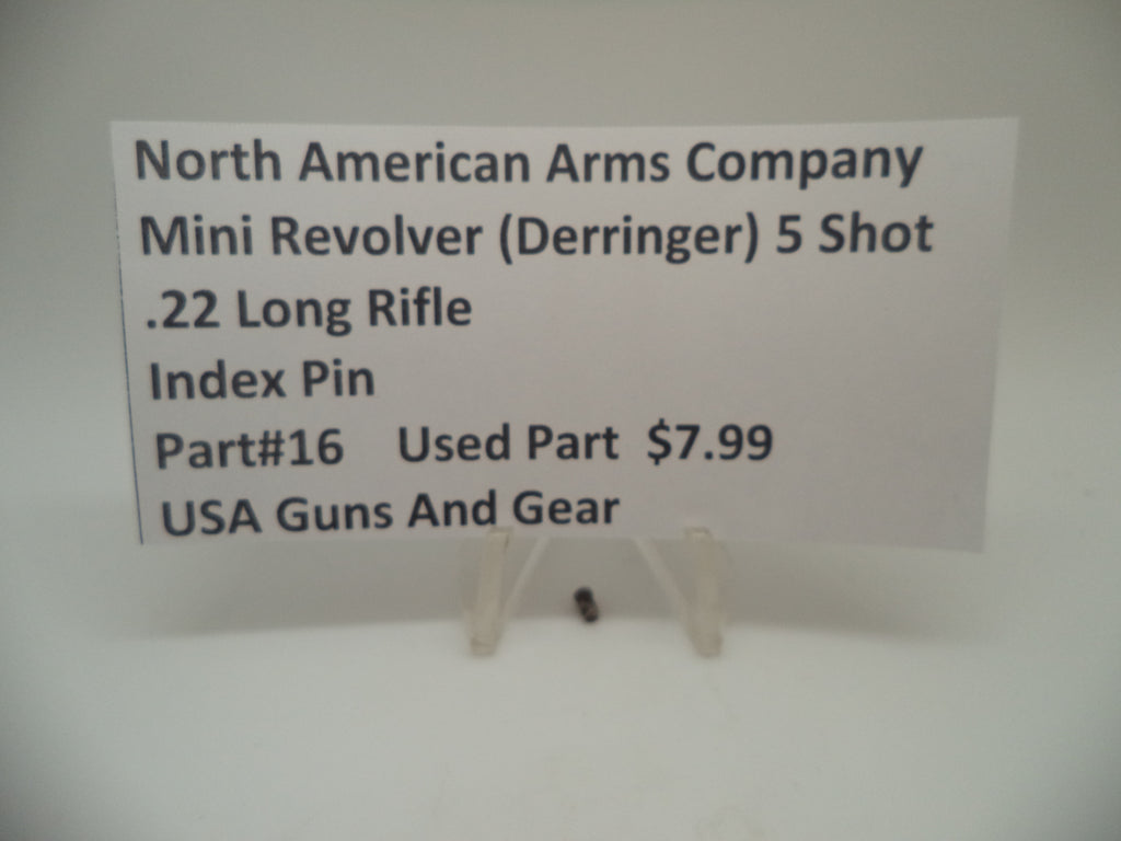 16 North American Arms Mini Revolver 5 Shot Index Pin Used .22 Long Rifle