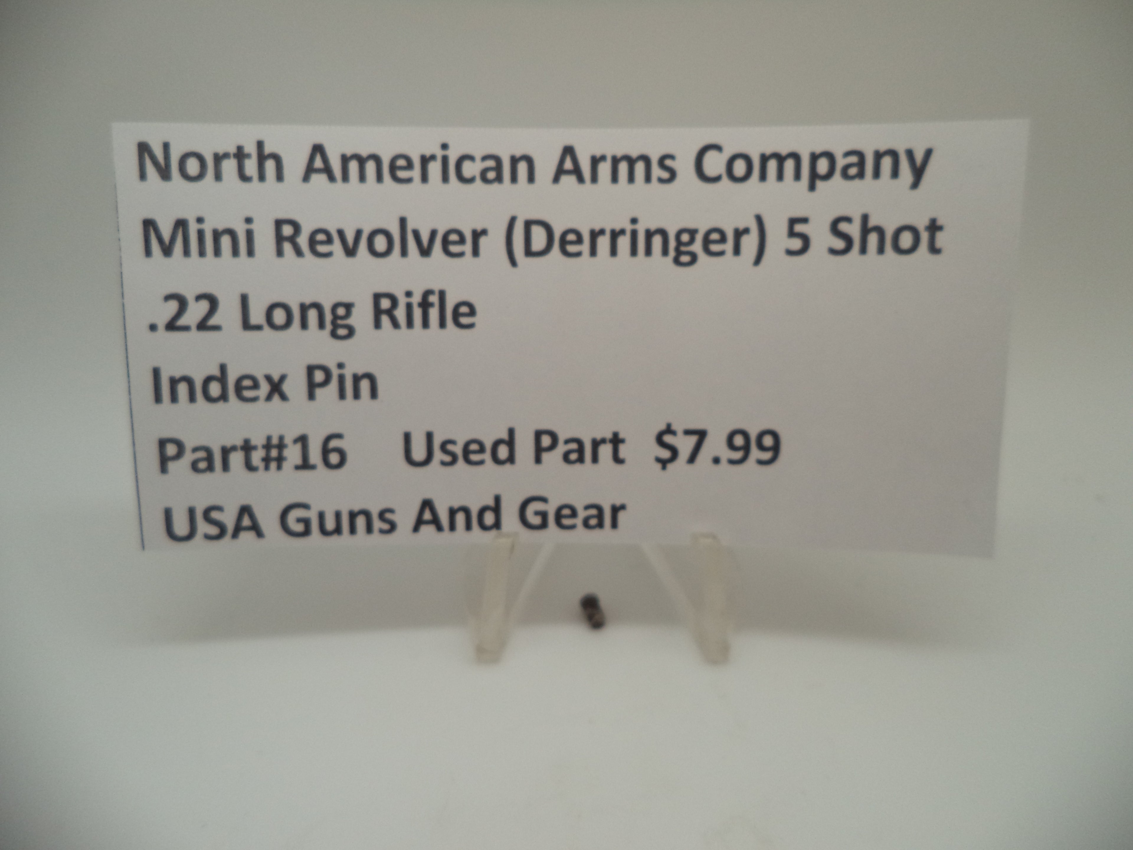 16 North American Arms Mini Revolver 5 Shot Index Pin Used .22 Long Rifle